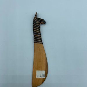 Vintage Carved Wooden African Zebra Knife